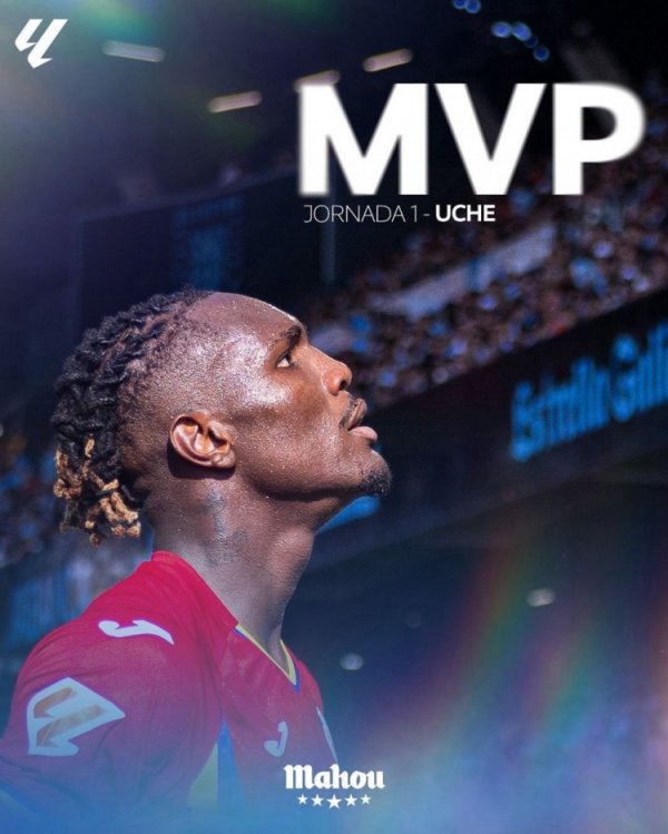 Reporter: Getafe midfielder Uche has passed the Crystal Palace physical examination and will sign with the team for 5 years