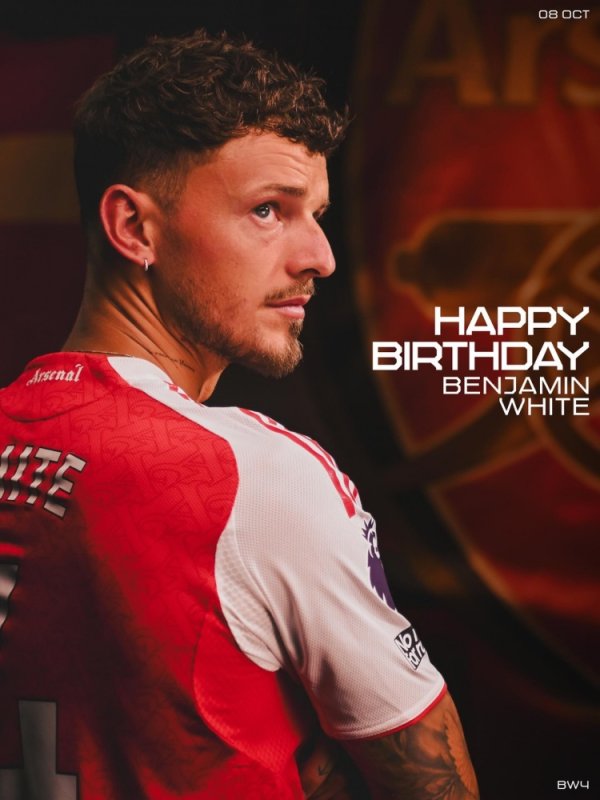 Arsenal wishes Ben White a happy 28th birthday. The player played 163 games for the Gunners with 6 goals and 12 assists.