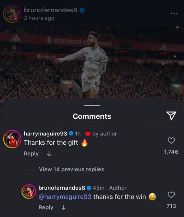 Maguire s social media thanked B Fee for the assist. B Fee: Thank you for winning for us.
