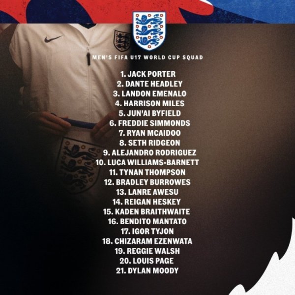 The army was expanded to 48 detachments for the first time! England U17 World Cup squad: McAdoo, Barnett selected