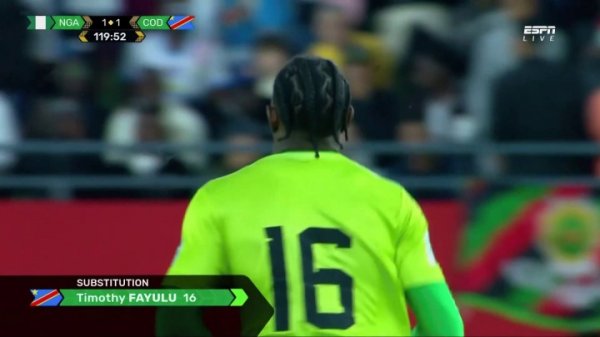 Democratic Republic of Congo changed goalkeeper in the 120th minute! Two saves in the penalty shootout sent Nigeria out of the game